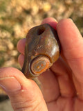 Lake Superior Eye Agate Owl Pendant Carving.