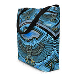 Night Owl All-Over Print Large Tote Bag