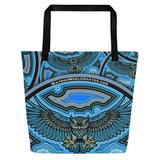 Night Owl All-Over Print Large Tote Bag