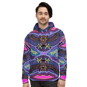 Night Owl Pink All Over Unisex Ho-odie