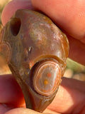 Lake Superior Eye Agate Owl Pendant Carving.