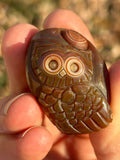 Lake Superior Eye Agate Owl Pendant Carving.