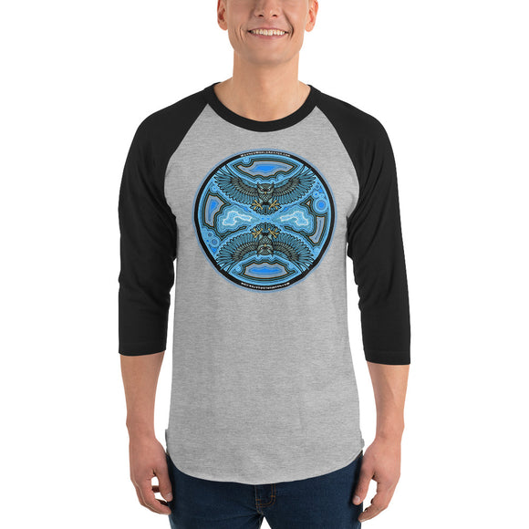 Night Owl Lake Superior Design 3/4 sleeve raglan shirt