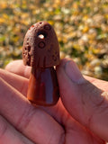 Lake Superior Agate Carved Mushroom Pendant