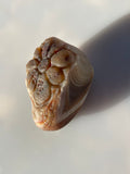 Lake Superior Agate Heart and Flower Carving 2.1oz.