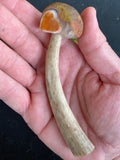 Mushroom Agate Deer Antler Sculpture