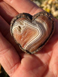 Lake Superior Agate Heart Electro-plated in Copper!!