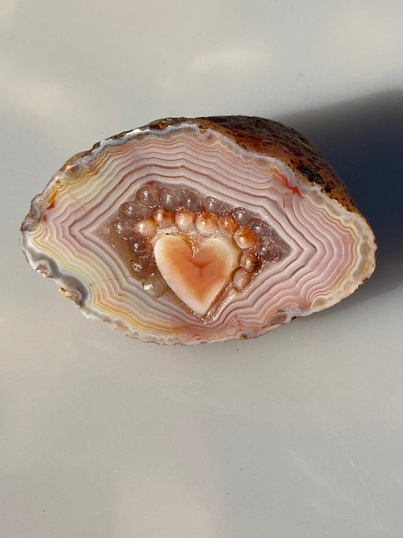 Heart Carving Laguna Agate