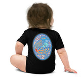 Dino Agate Blue Design Baby short sleeve one piece