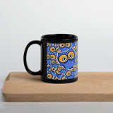 Blue Dream Owl Black Glossy Mug