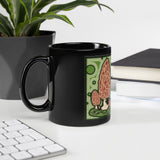 Baby Deer Morel Agate Designer Black Glossy Mug