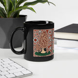 Morel Red Design Black Glossy Mug