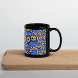 Blue Dream Owl Black Glossy Mug