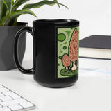 Baby Deer Morel Agate Designer Black Glossy Mug