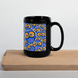 Blue Dream Owl Black Glossy Mug