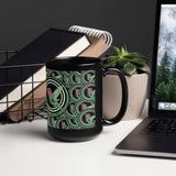 Hummingbird All Over Designer Black Glossy Mug