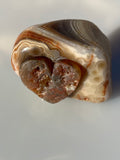 Lake Superior Agate Heart and Flower Carving 2.1oz.