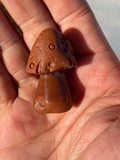 Lake Superior Agate Carved Mushroom Pendant