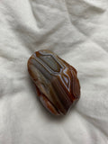 Heart Carving Red, White and Blue Lake Superior Agate