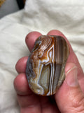 Heart Carving Red, White and Blue Lake Superior Agate