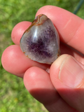 Amethyst Lake Superior Agate Flower Carving Pendant