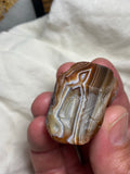 Heart Carving Red, White and Blue Lake Superior Agate