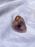 Amethyst Lake Superior Agate Flower Carving Pendant