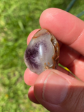 Amethyst Lake Superior Agate Flower Carving Pendant