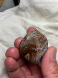 Heart Carving Red, White and Blue Lake Superior Agate