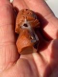 Lake Superior Agate Carved Mushroom Pendant