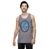 Dino Agate Blue Design Men’s premium tank top