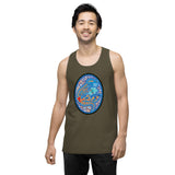 Dino Agate Blue Design Men’s premium tank top