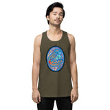 Dino Agate Blue Design Men’s premium tank top