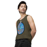 Dino Agate Blue Design Men’s premium tank top