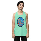 Dino Agate Blue Design Men’s premium tank top