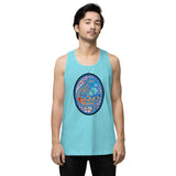 Dino Agate Blue Design Men’s premium tank top