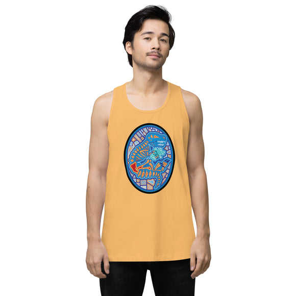 Dino Agate Blue Design Men’s premium tank top