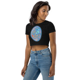 Dino Agate Blue Design Organic Crop Top