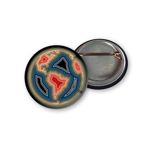 1" South America Globe Pin