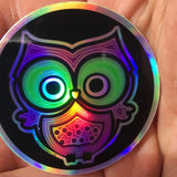 2" Holographic Owl Sticker