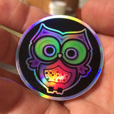 2" Holographic Owl Sticker