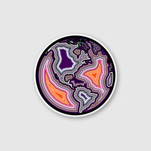 2" Purple Globe Sticker