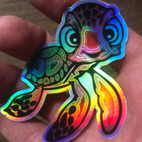 3" Holographic Turtle Sticker