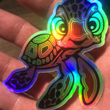 3" Holographic Turtle Sticker