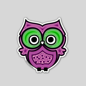 3" Purple Owl Sticker Die Cut