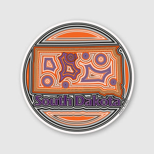 5" South Dakota Sticker (Orange)