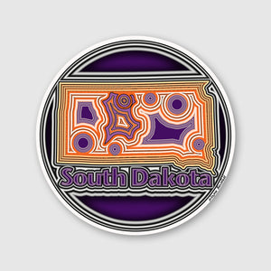 5" South Dakota Sticker (Purple)