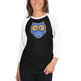 Blue Dream Owl Agate Design 3/4 sleeve raglan shirt