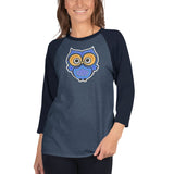 Blue Dream Owl Agate Design 3/4 sleeve raglan shirt