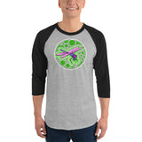 Dragonfly 3/4 sleeve raglan shirt